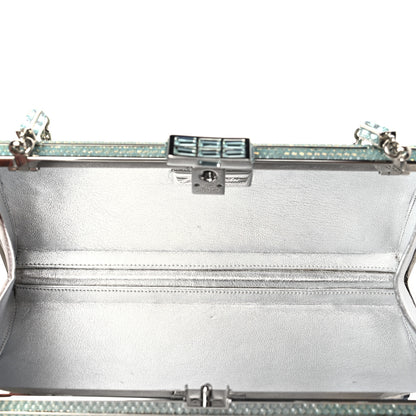 Judith Leiber Swarovski Crystal Minaudiere Clutch Aquamarine 5 of 11
