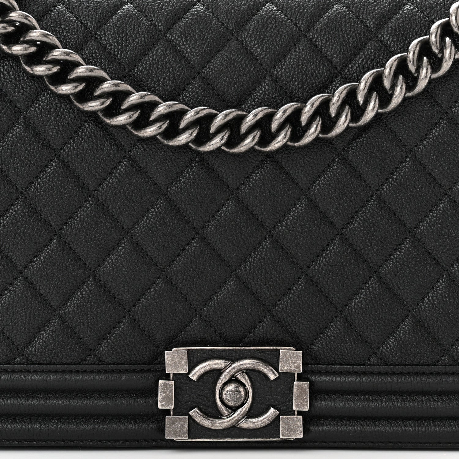 Chanel Grained Calfskin Quilted New Medium Boy Flap Black 8 of 11