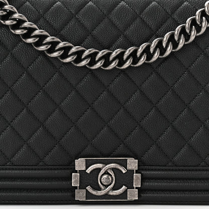 Chanel Grained Calfskin Quilted New Medium Boy Flap Black 8 of 11
