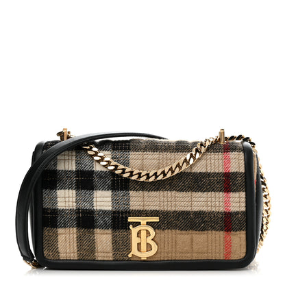 Burberry Check Cashmere Small Lola Bag Black 1 of 10