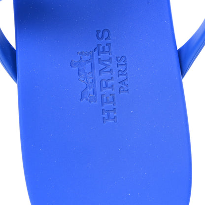 Hermes Rubber Womens Egerie Sandals  37 Bleu Outremer 8 of 9