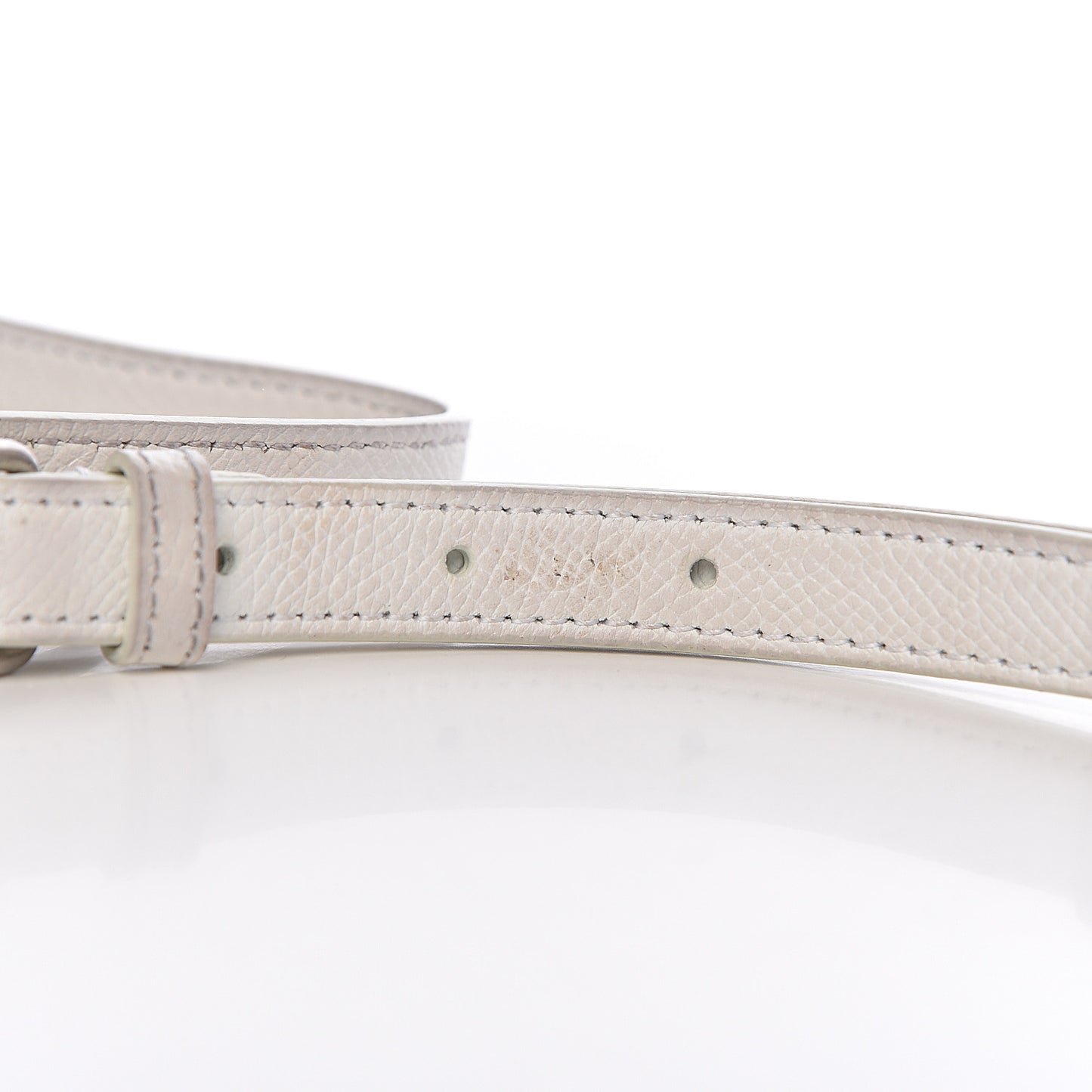 Grained Calfskin XXS Ville Top Handle Bag White Black
