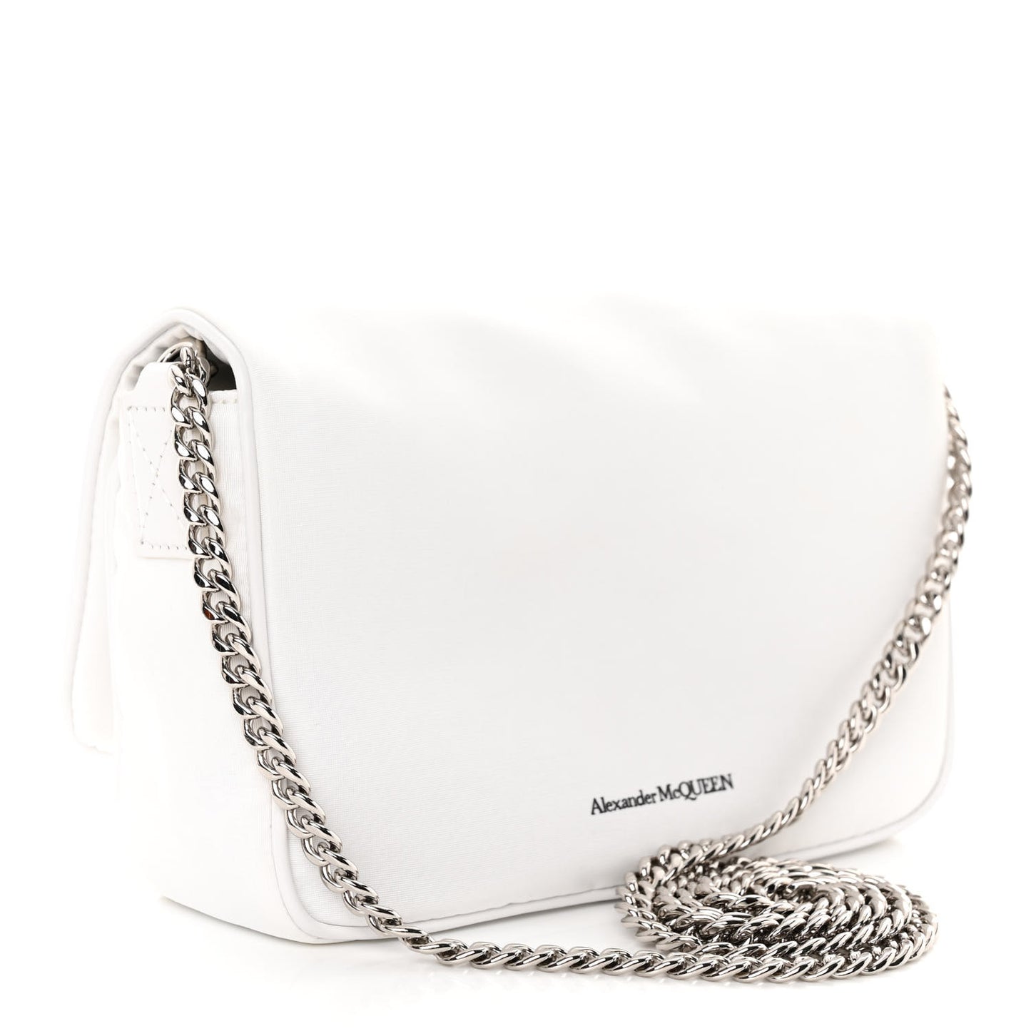 Nylon Graffiti Skull Small Crossbody Bag White Black