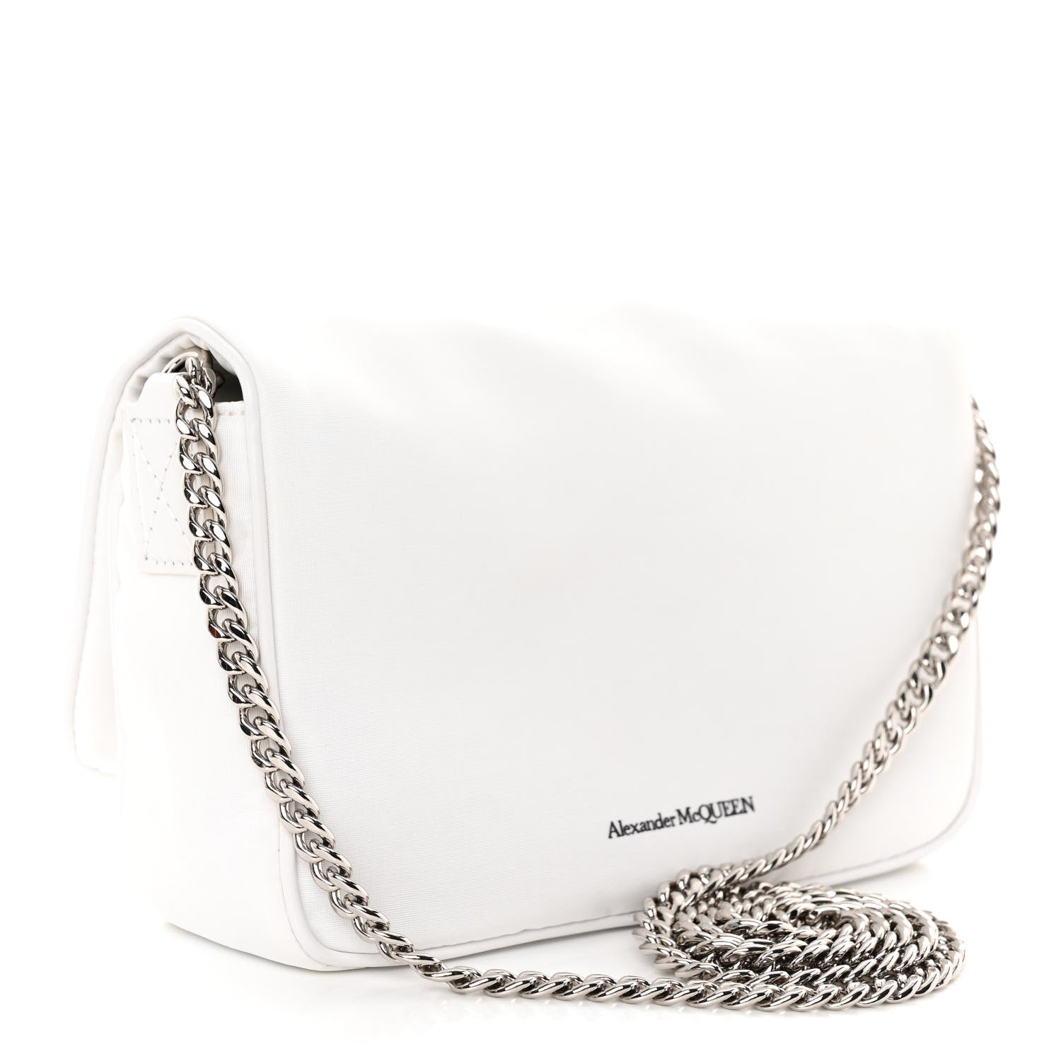 Alexander McQueen Nylon Graffiti Skull Small Crossbody Bag White Black 3 of 10