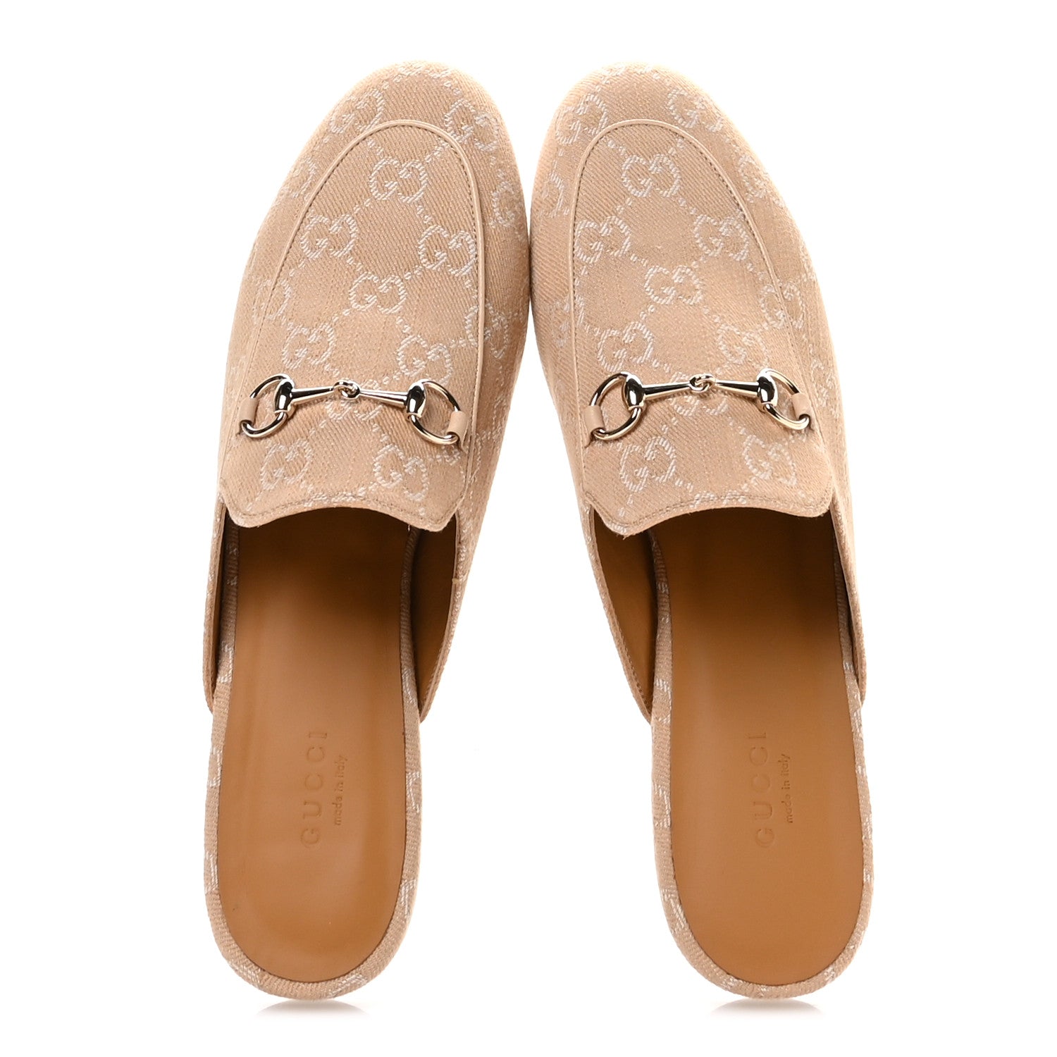 Gucci Summer Denim GG Malaga Kid Womens Princetown Slippers 39.5 Souffle Rose 2 of 9