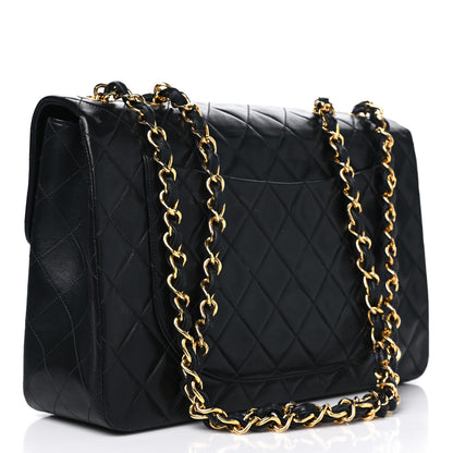 Chanel Lambskin Quilted XL Jumbo Single Flap Black 2 of 12