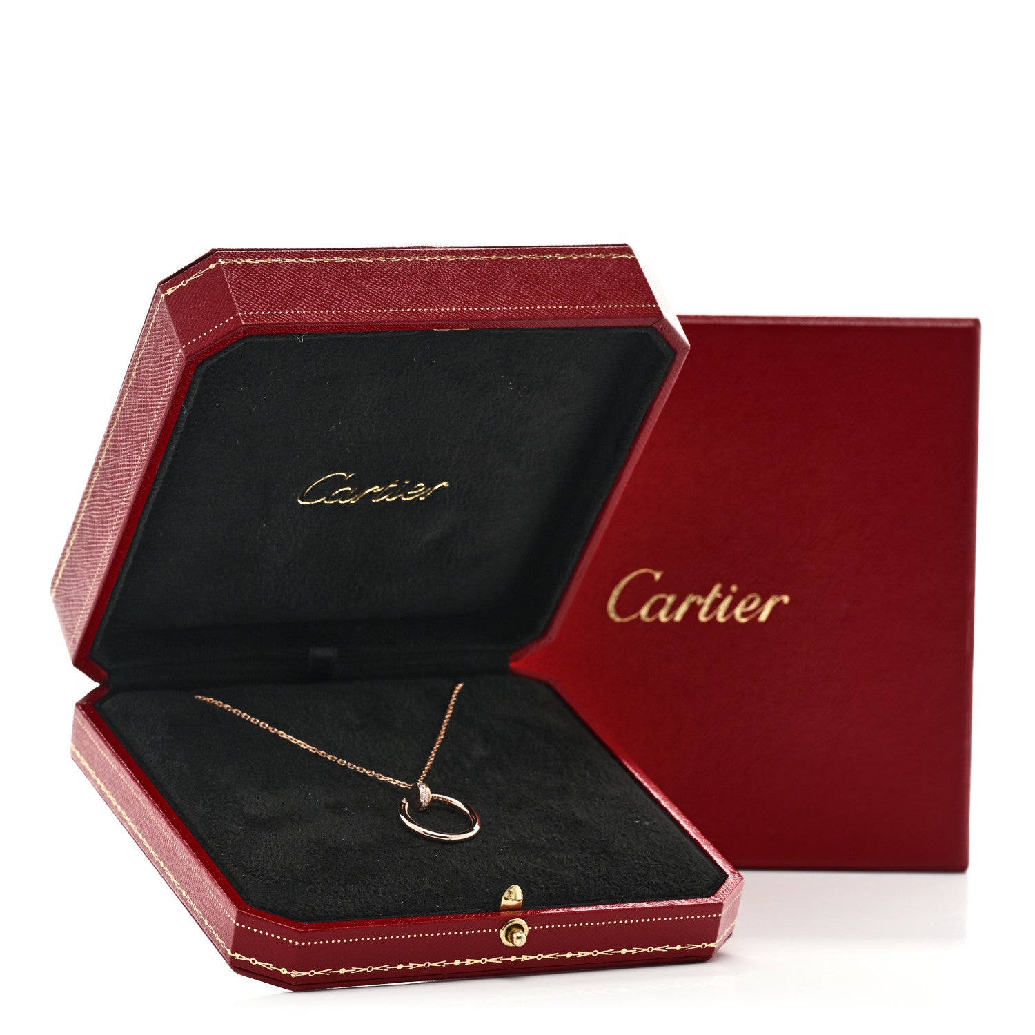 Cartier 18K Pink Gold Diamond Juste Un Clou Pendant Necklace 6 of 6