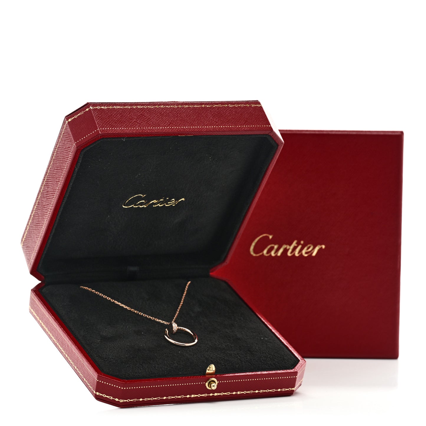 18K Pink Gold Diamond Juste Un Clou Pendant Necklace