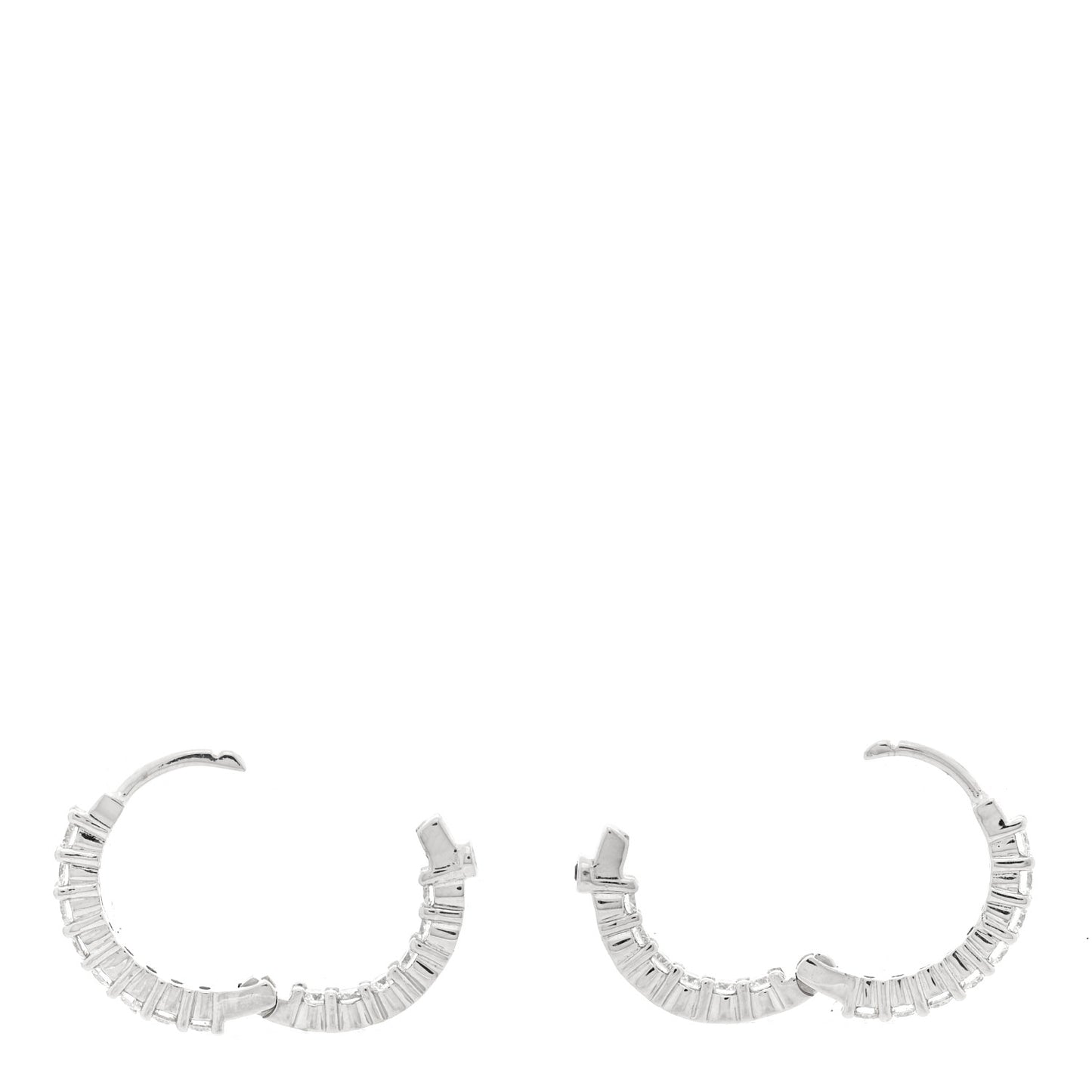 18K White Gold Diamond .84ctw Inside Out Hoop Earrings