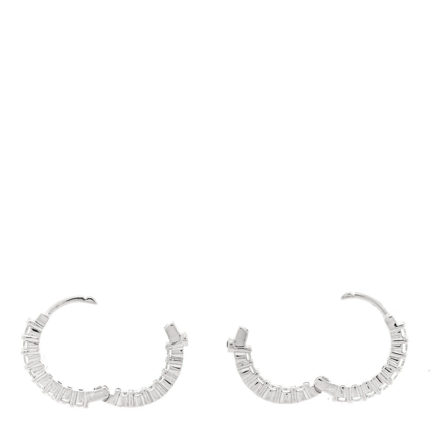 Roberto Coin 18K White Gold Diamond .84ctw Inside Out Hoop Earrings 3 of 4