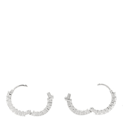 Roberto Coin 18K White Gold Diamond .84ctw Inside Out Hoop Earrings 3 of 4