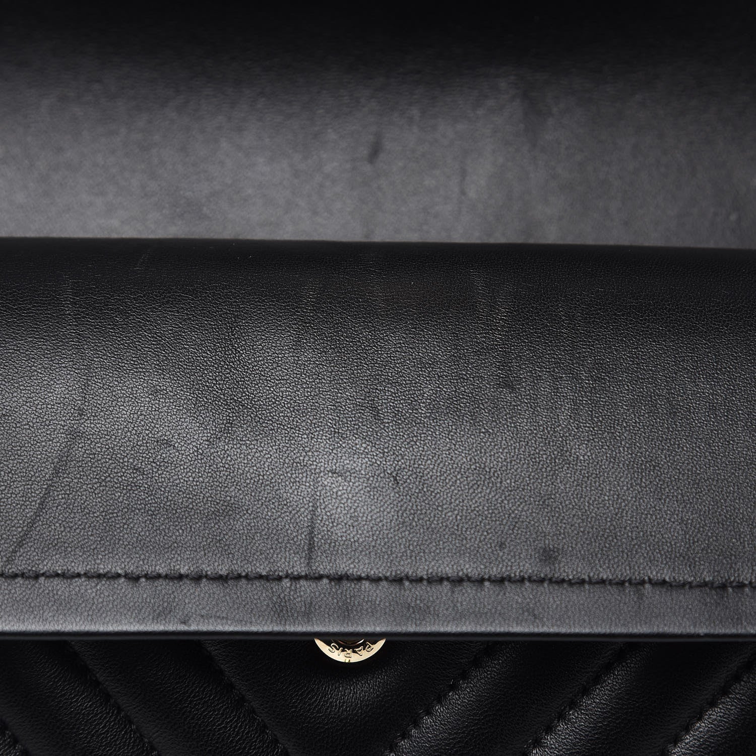 Chanel Lambskin Chevron Quilted Medium Double Flap Black 11 of 17
