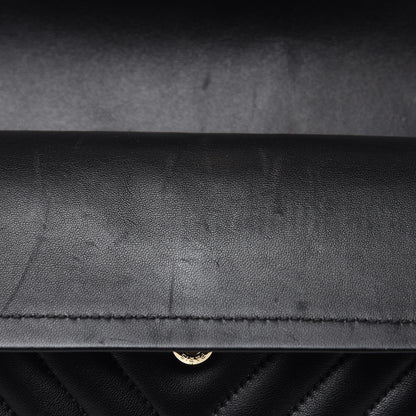 Chanel Lambskin Chevron Quilted Medium Double Flap Black 11 of 17