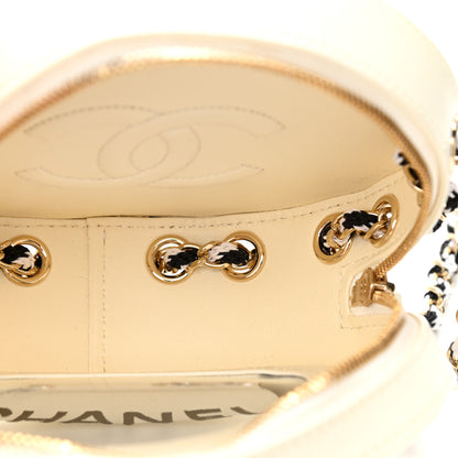 Chanel Lambskin Coco Lifesaver Round Bag Black White 4 of 11