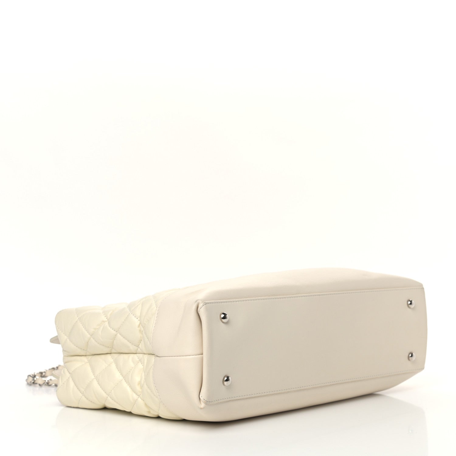 Chanel Aged Calfskin Quilted Be CC Tote Dark White 4 of 15