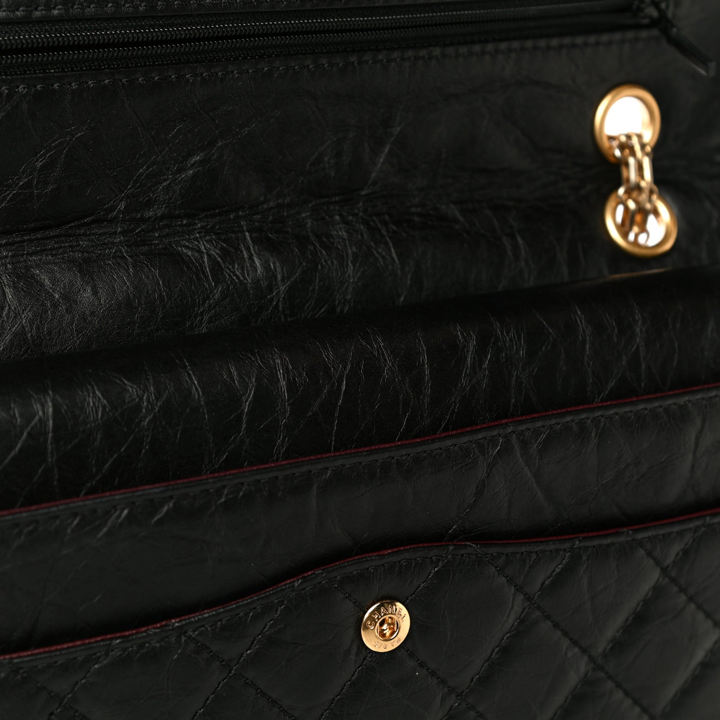 Aged Calfskin Quilted 2.55 Reissue 226 Flap Black