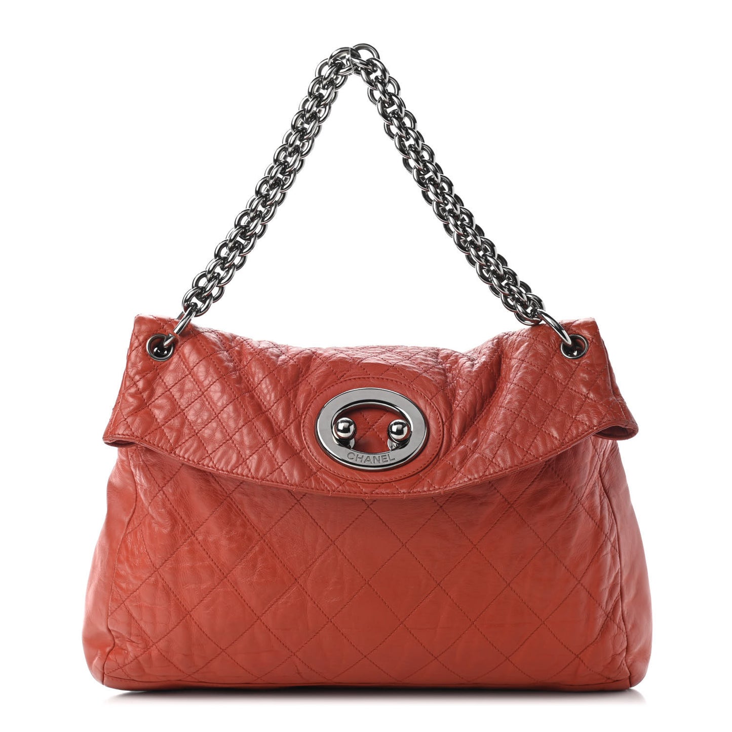 Lambskin Quilted New Lock Flap Red