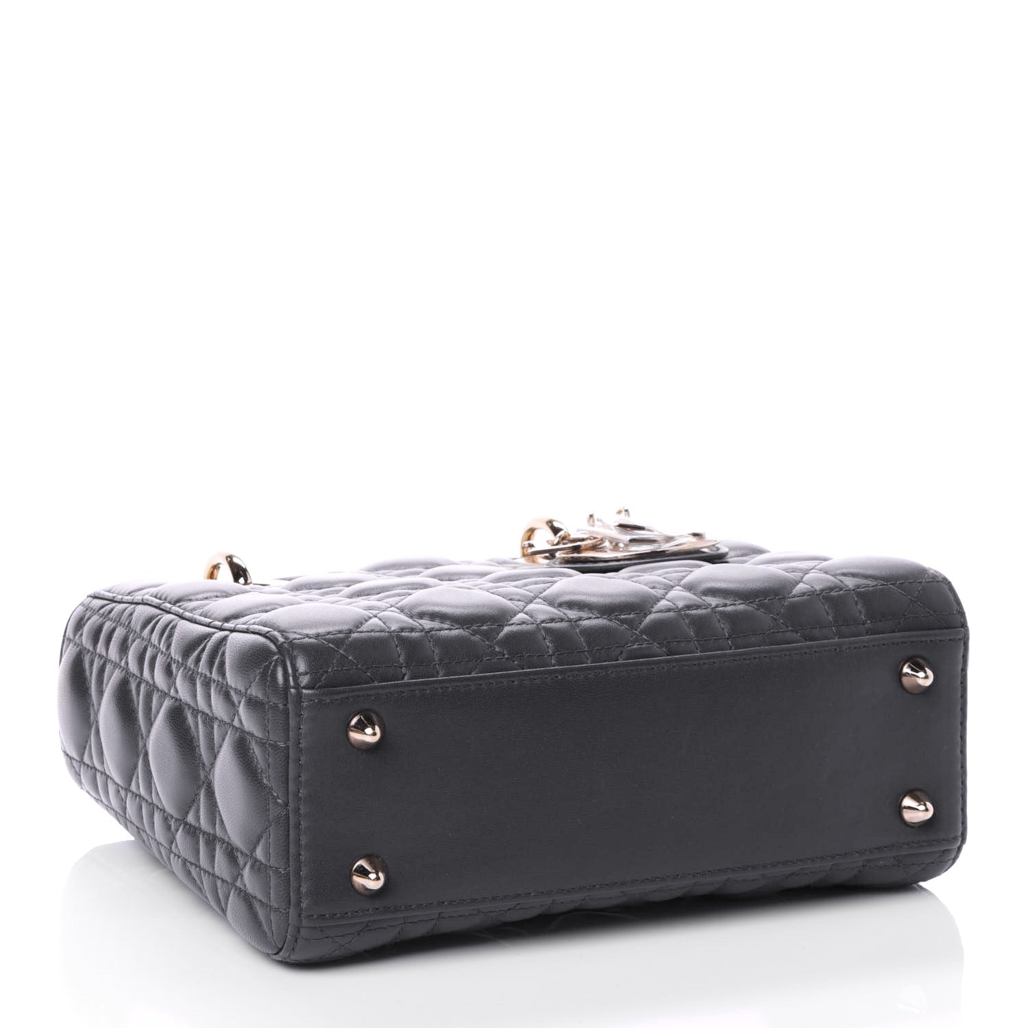 Christian Dior Lambskin Cannage Small Lucky Badges My Lady Dior Dark Grey 3 of 4