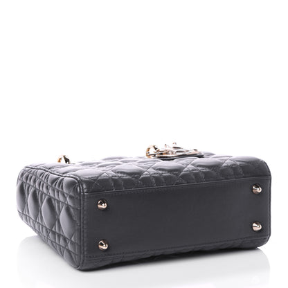 Christian Dior Lambskin Cannage Small Lucky Badges My Lady Dior Dark Grey 3 of 4