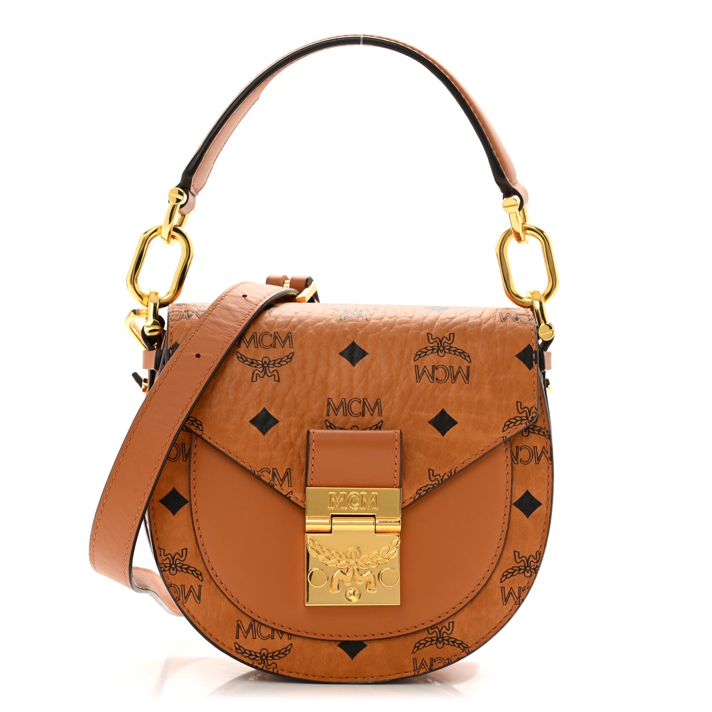 Visetos Small Patricia Saddle Bag Cognac