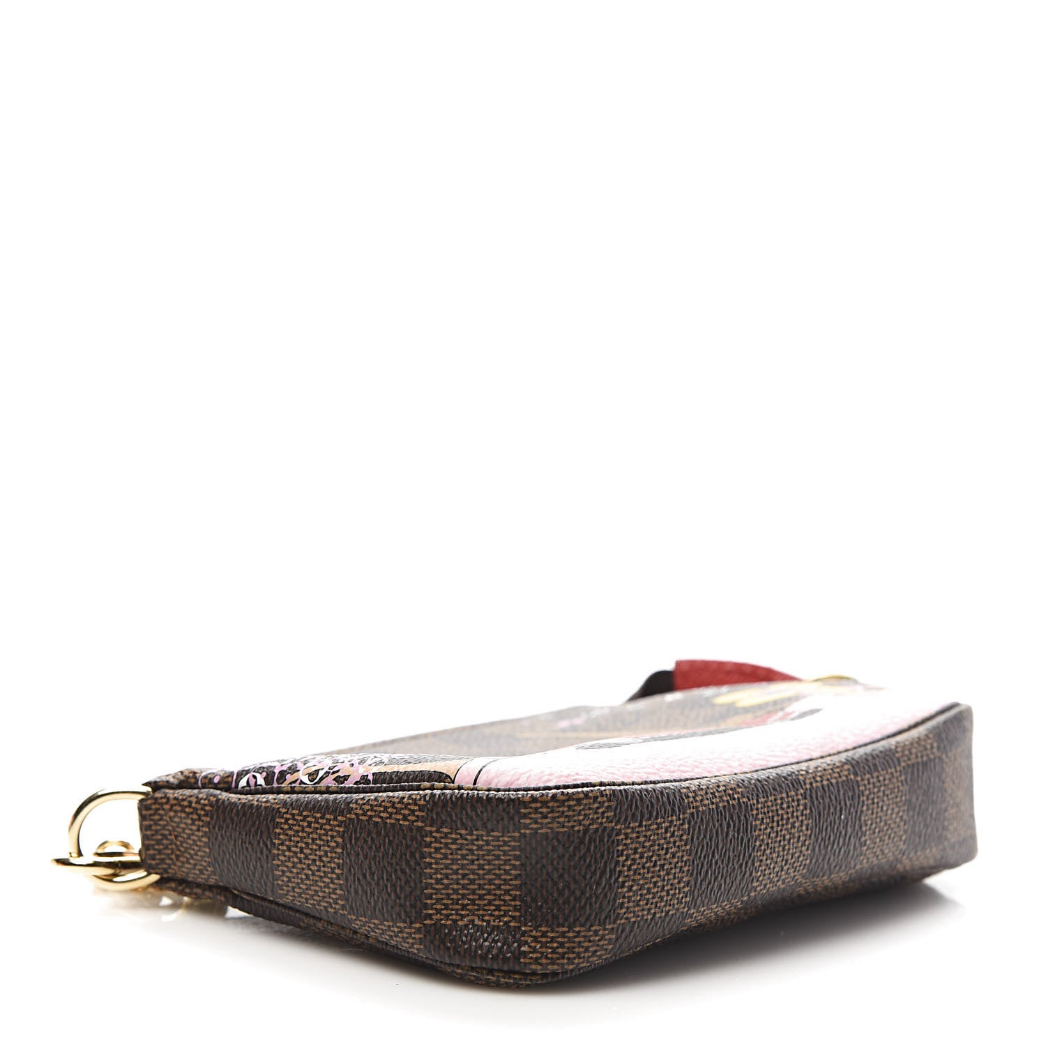 Louis Vuitton Damier Ebene 2019 Christmas Animation Mini Pochette Accessories Red 4 of 8