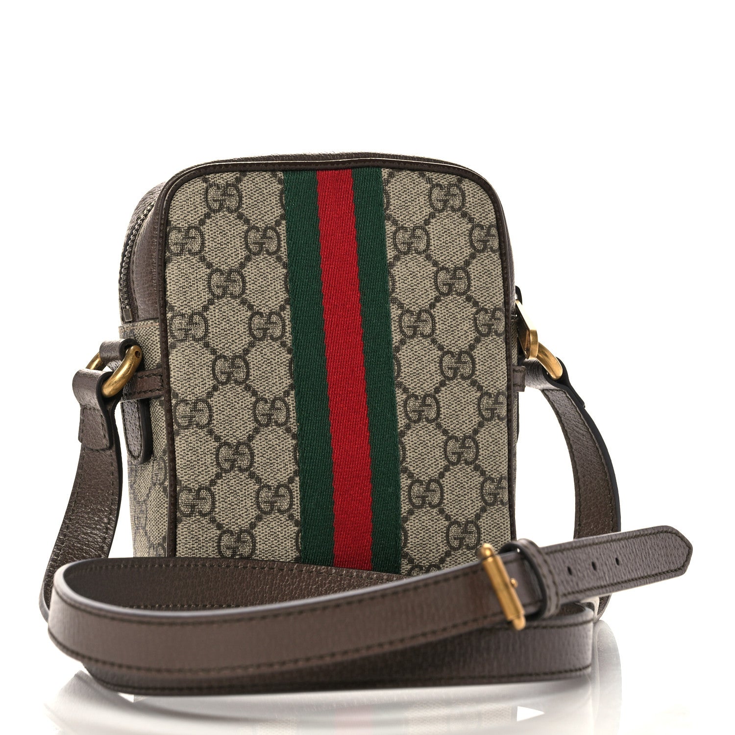 Gucci GG Supreme Monogram Web Mini Ophidia Messenger Brown 3 of 10