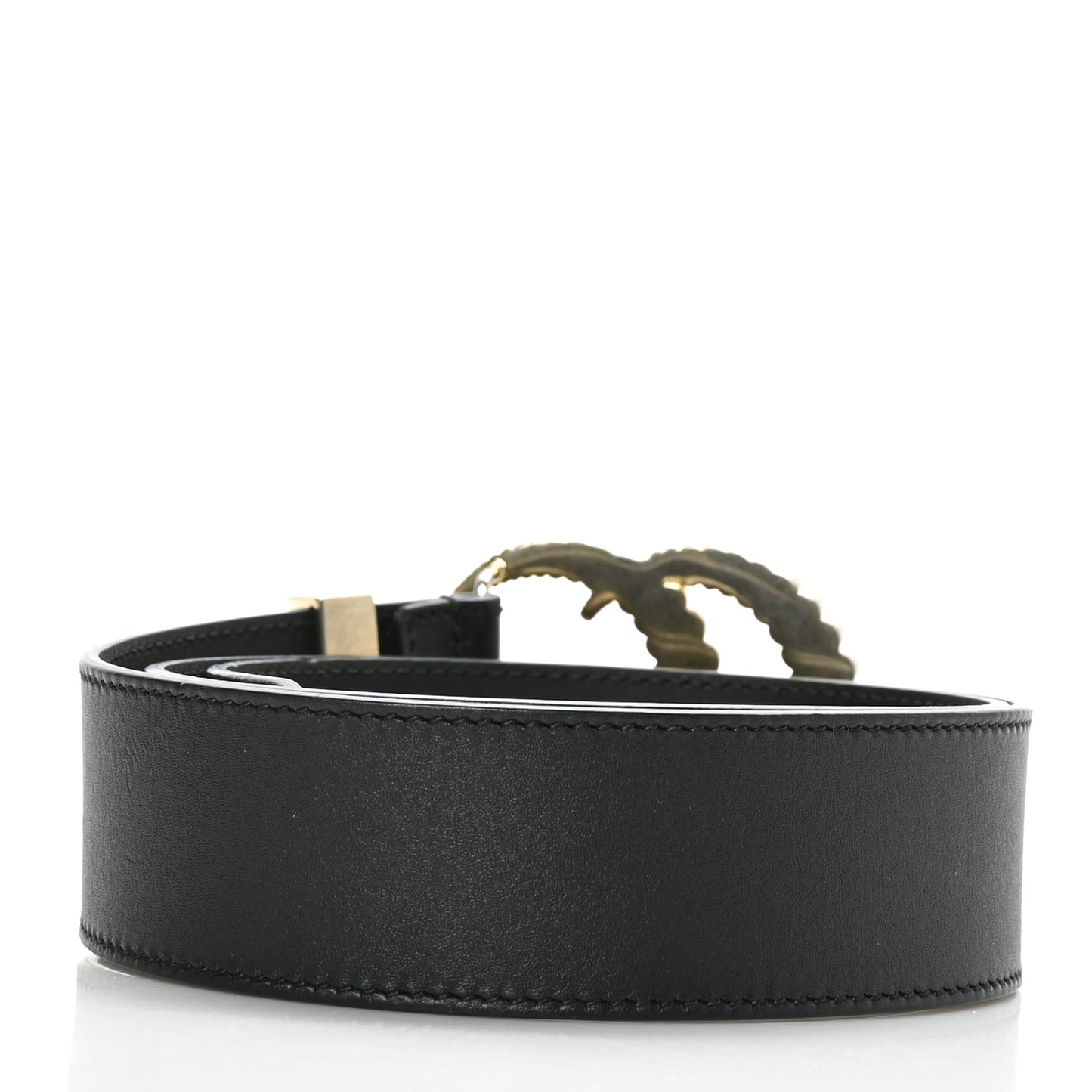 Moon Calfskin Torchon Double G 40mm Belt 80 32 Black