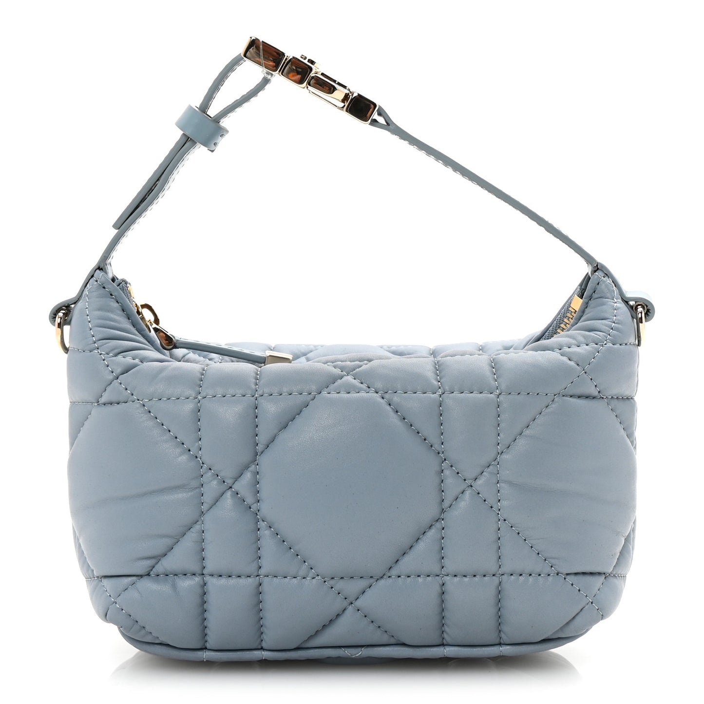 Calfskin Macrocannage Small Diortravel Nomad Pouch Bracing Blue