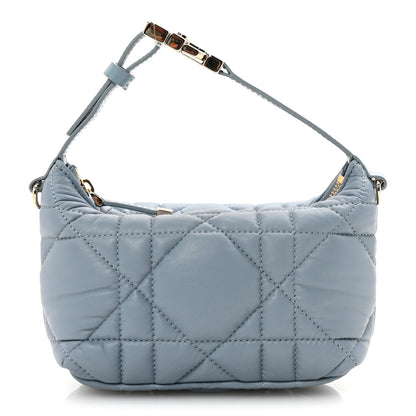Christian Dior Calfskin Macrocannage Small Diortravel Nomad Pouch Bracing Blue 1 of 10