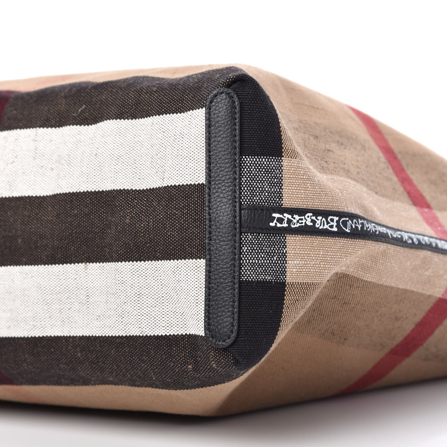 Burberry Coated Canvas Mega Check Medium Doodle Tote Black 7 of 9