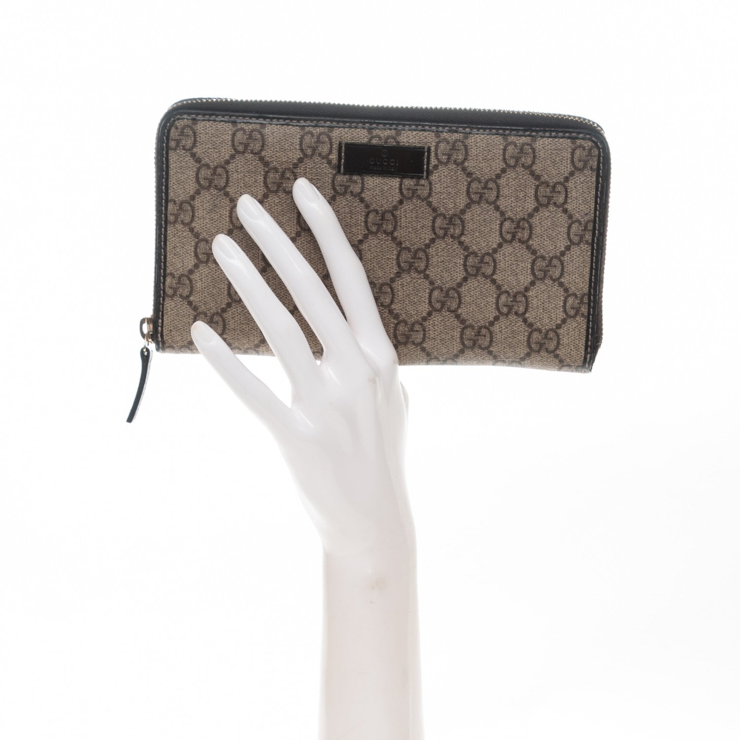 Gucci GG Plus Monogram Joy Zip Around Organizer Wallet Beige Ebony Dark Brown 2 of 7