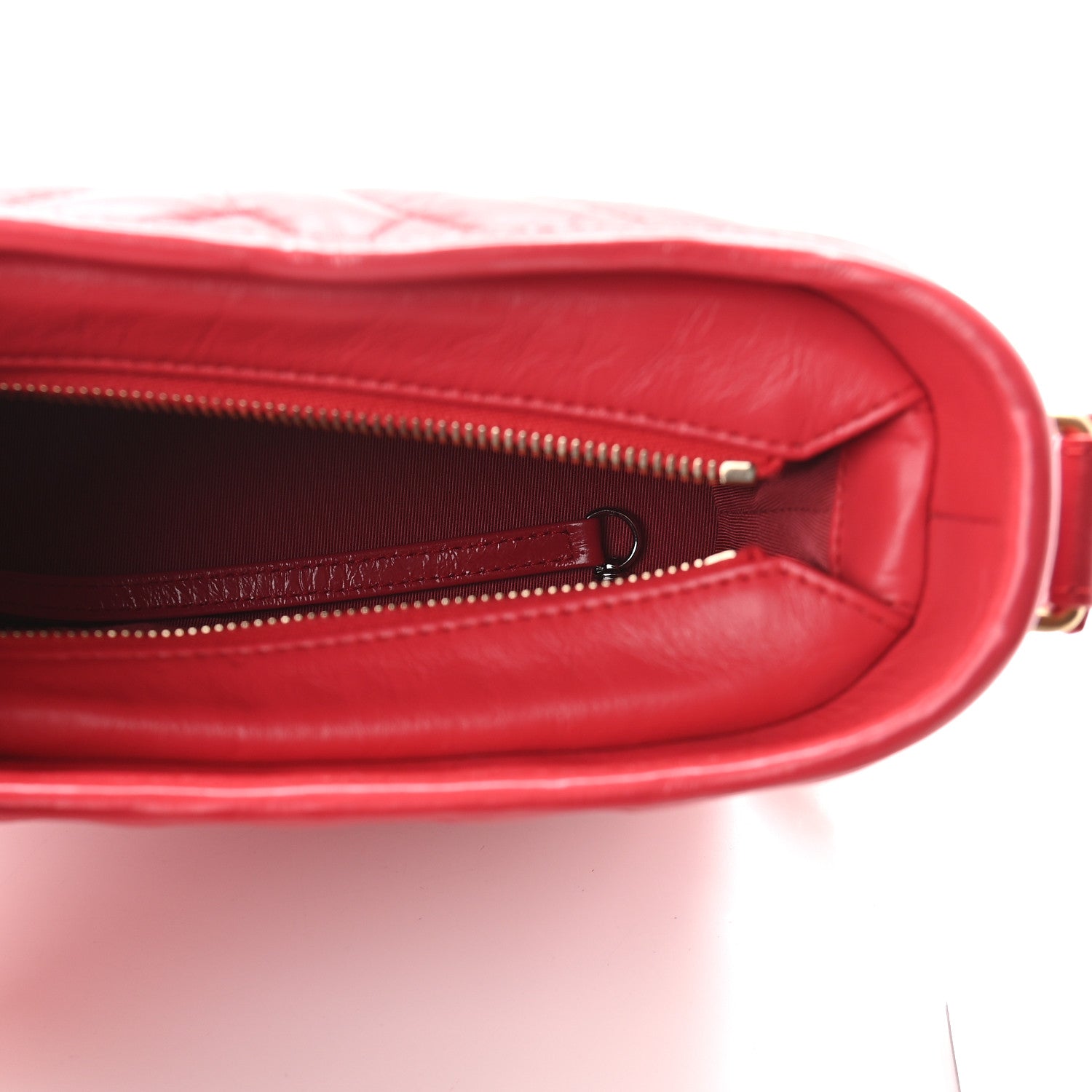 Chanel Aged Calfskin Chevron Quilted Small Gabrielle Hobo Red 5 of 8