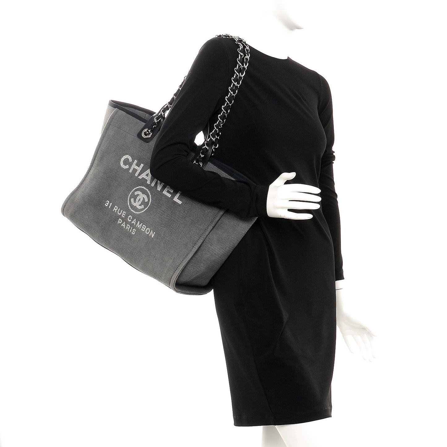 Canvas Large Deauville Tote Grey