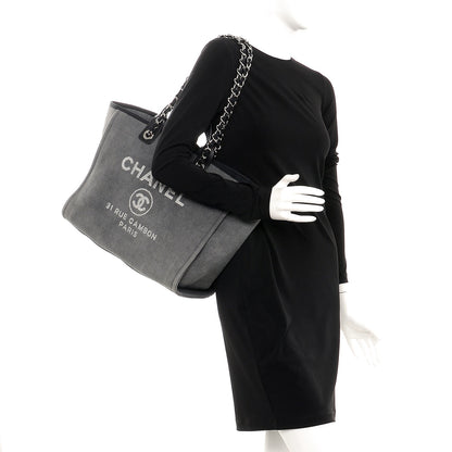 Chanel Canvas Large Deauville Tote Grey 3 of 8