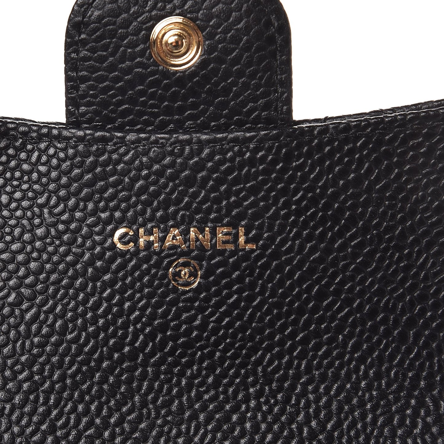 Caviar Quilted Flap Card Holder Black