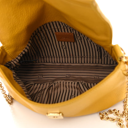 Fendi Vitello Flamingo Fendista Pouchette Crossbody Bag Yellow 5 of 10