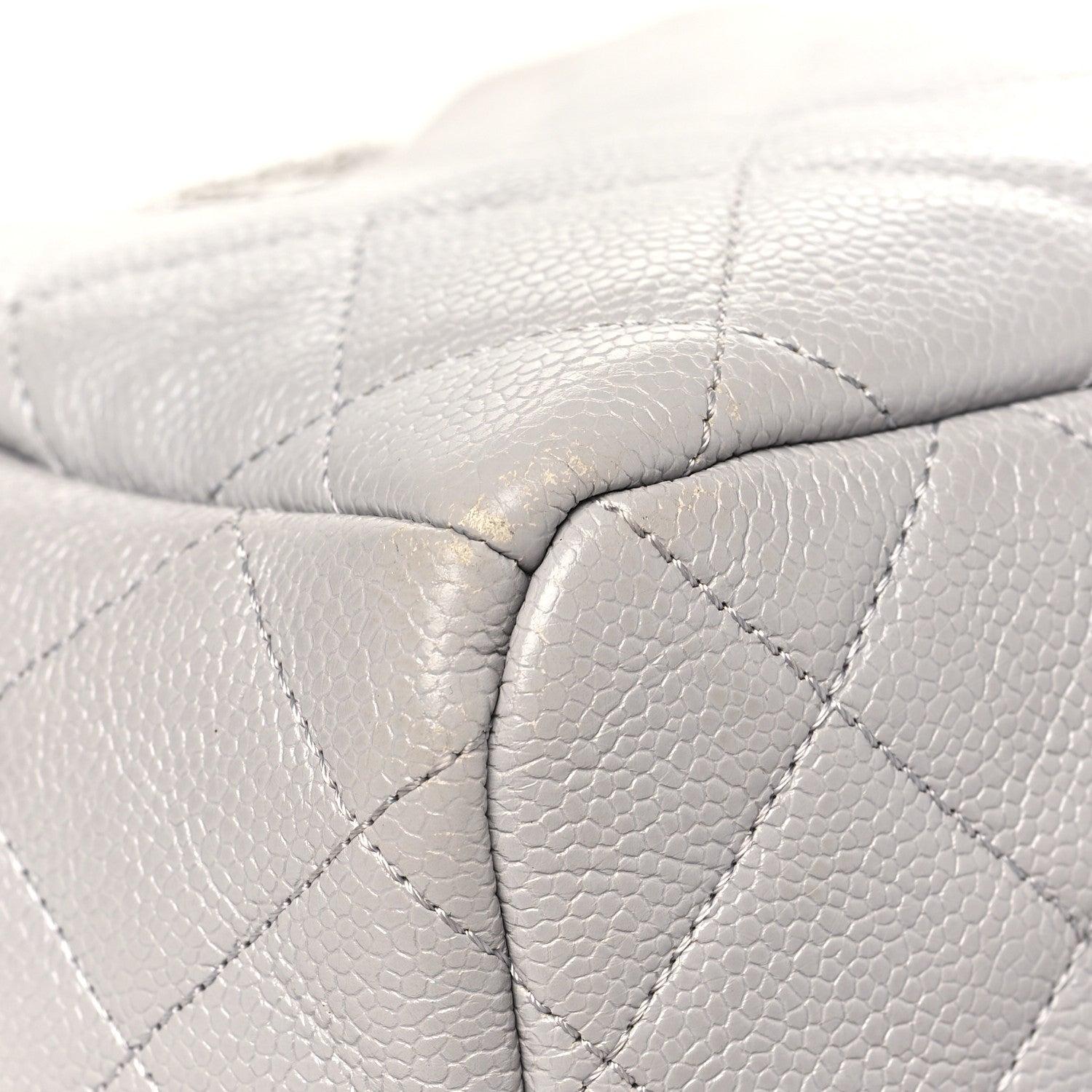 Chanel Caviar Quilted Small Chain Bucket Bag Light Gray 11 of 15