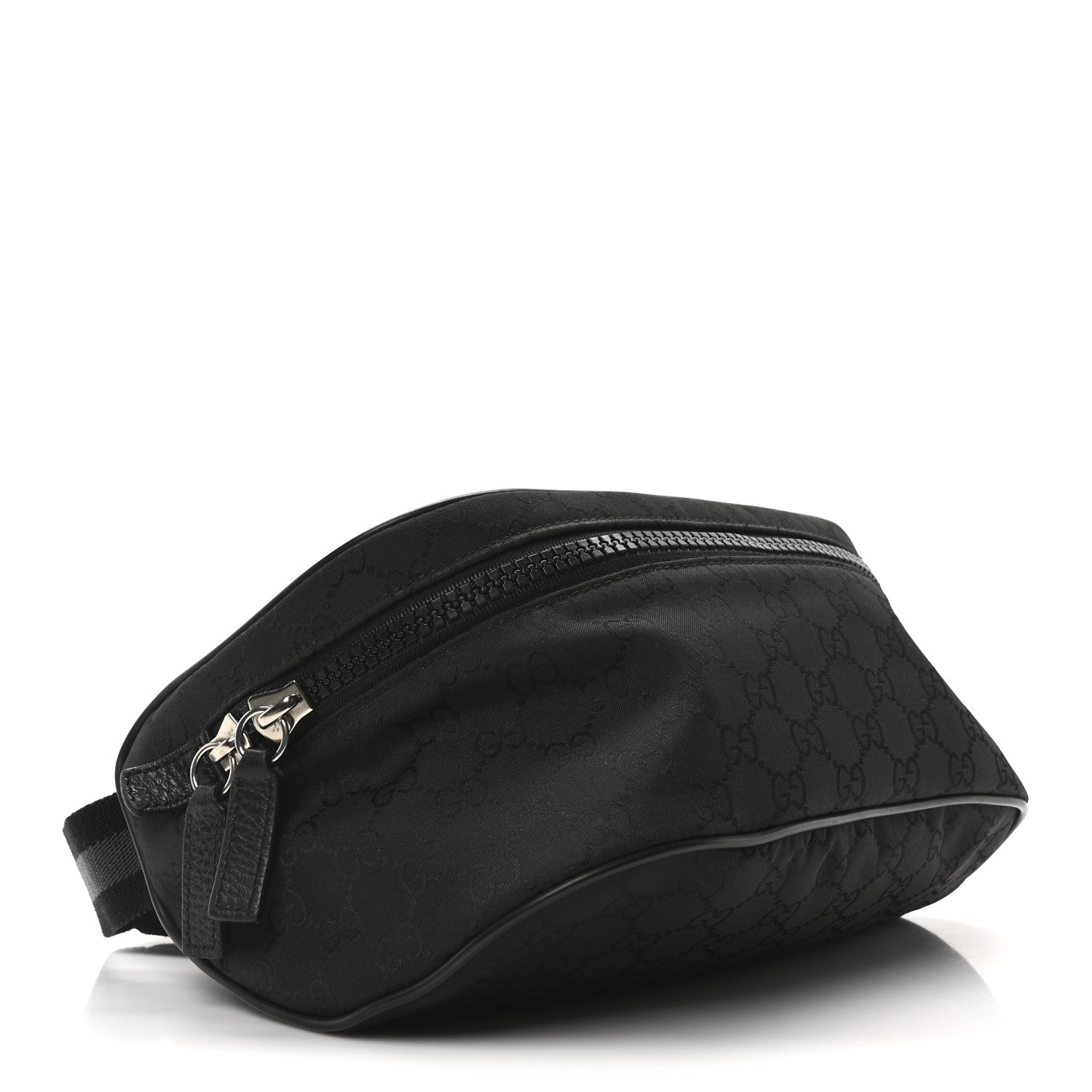 Gucci Nylon Monogram Fanny Pack Belt Bag Black 4 of 10