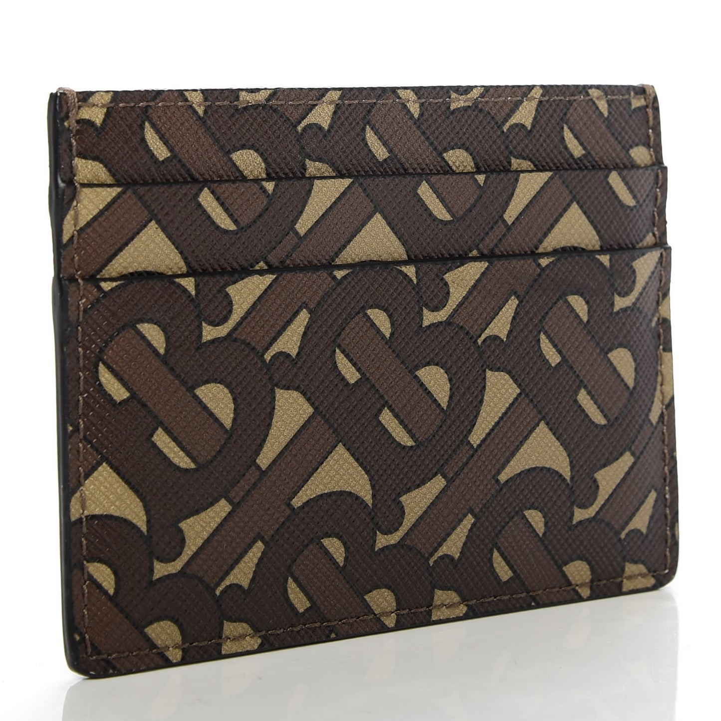 E-Canvas Monogram Card Case Bridle Brown