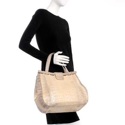 Nancy Gonzalez Crocodile Tote Silver 2 of 12