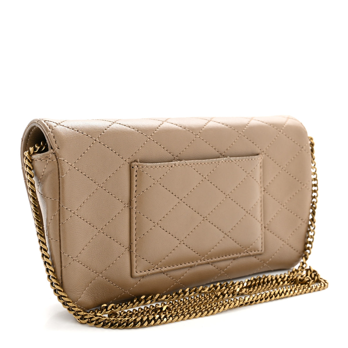 Saint Laurent Lambskin Quilted Gaby Phone Holder Crossbody Dark Toffee 3 of 13