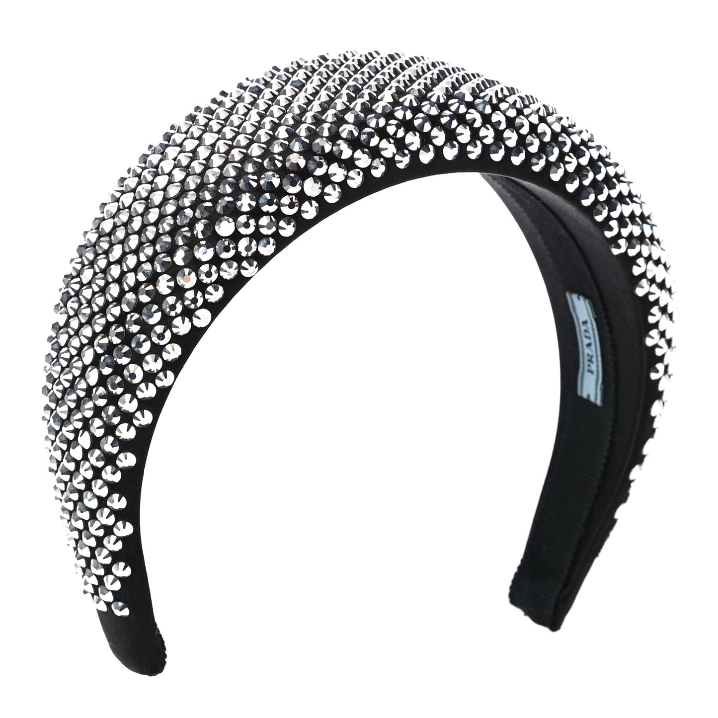 Satin Crystal Embellished Headband Metal