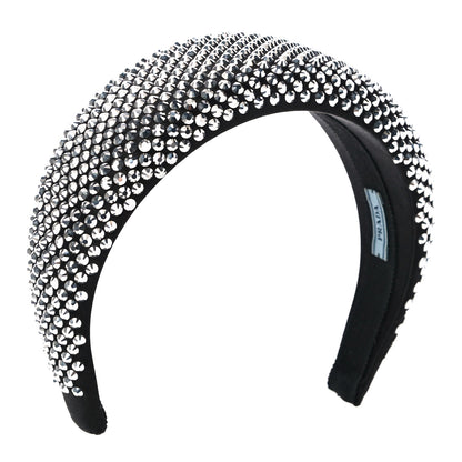 Prada Satin Crystal Embellished Headband Metal 3 of 7