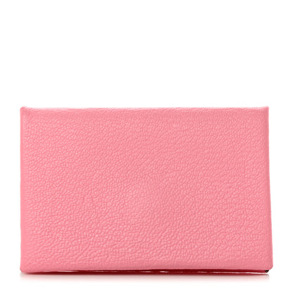Hermes Chevre Mysore Verso Calvi Card Case Rose Ete Cuivre 1 of 8