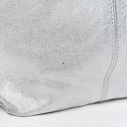 Burberry Metallic Soft Grain Calfskin Tote Silver 10 of 15