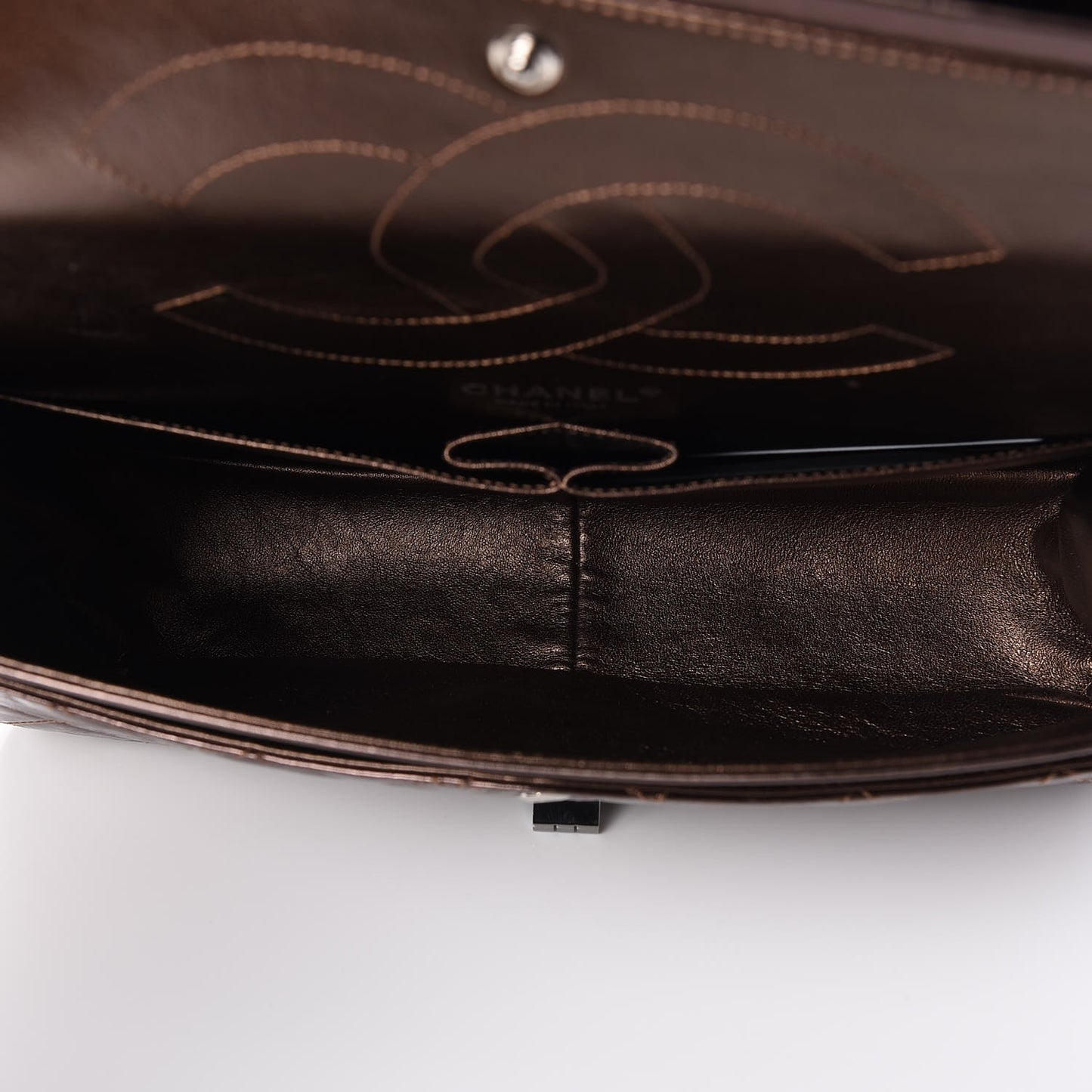 Metallic Aged Calfskin Quilted 2.55 Reissue 227 Flap Bronze
