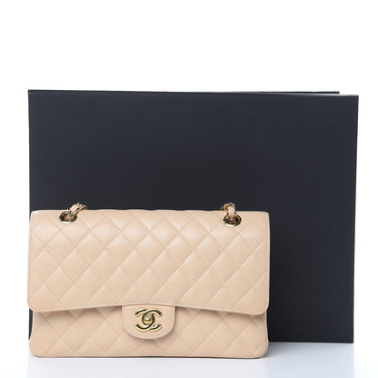 Chanel Caviar Quilted Medium Double Flap Beige Clair 13 of 13