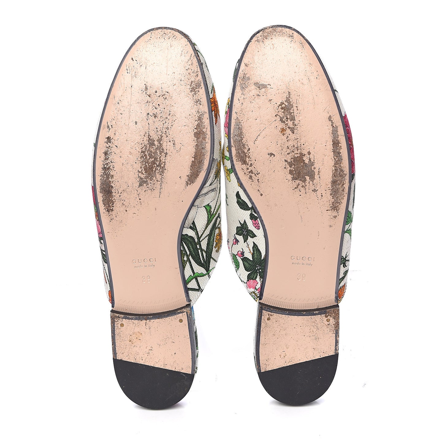 Canvas Flora Womens Princetown Slippers 39 White Multicolor