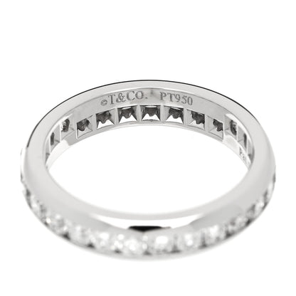 Tiffany Platinum Diamond 4mm Lucida Full Circle Band Ring  50 5.5 6 of 6
