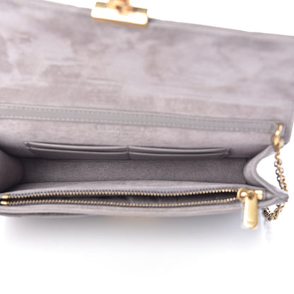 Christian Dior Lambskin Cannage Dioraddict Wallet on Chain Clutch Grey 5 of 14
